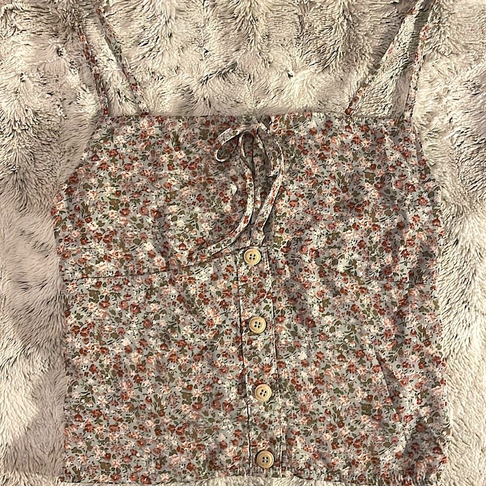 Floral Blue Crop Top💐